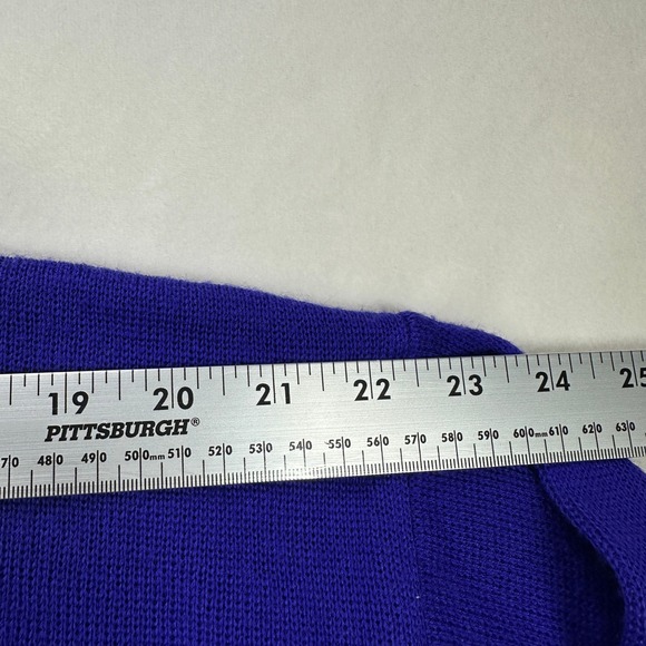 Tyrolia Skiwear Vibrant Royal Blue Mock Neck Wool Sweater M Ribbed Cuffs & Hem - Picture 9 of 16